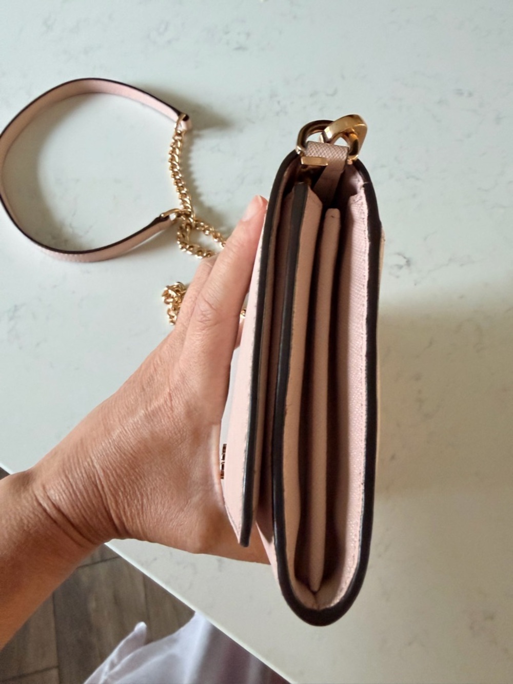 Tory Burch Blush Pink Crossbody with Gold Chain - Picture 7 of 7